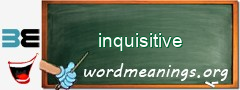 WordMeaning blackboard for inquisitive